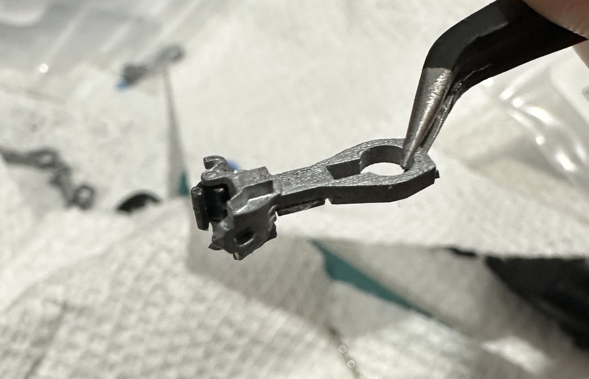 A Prototype Couplers casting being held during manufacturing